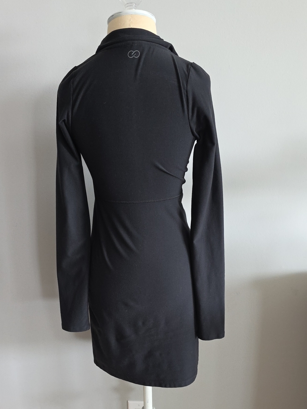 CALIA Black Long-Sleeve Zip-Front Women's Dress - Picture 3 of 6